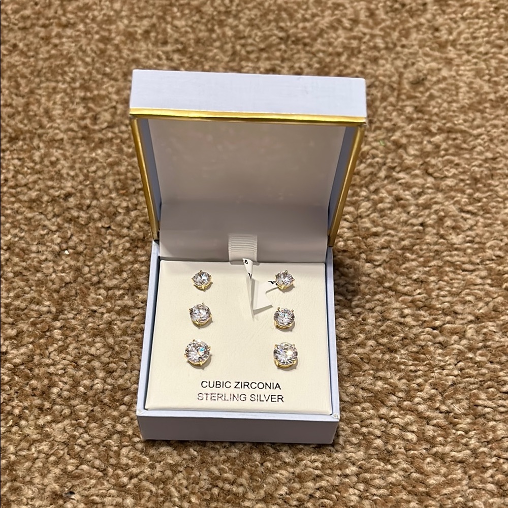 Nanette Lepore Cubic Zirconia Sterling Silver Earring Set